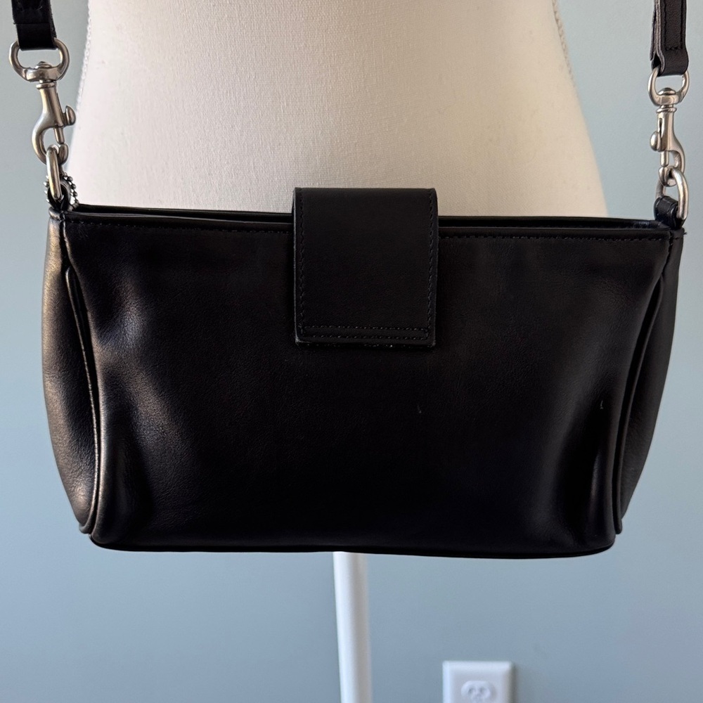 Vintage 9154 Demi Turnlock Coach Black Leather Crossbody Bag - Picture 3 of 11